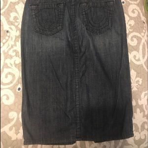 Knee length skirt blue jean TRUE RELIGION sz 25